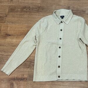 Jcrew Men's Light Beige Knit Shirt Jacket